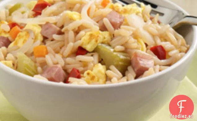 Arroz frito de jamón