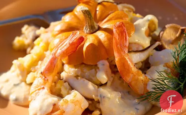 Risotto de Calabaza con Camarones