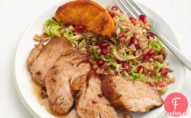 Cerdo Glaseado de Cítricos con Farro