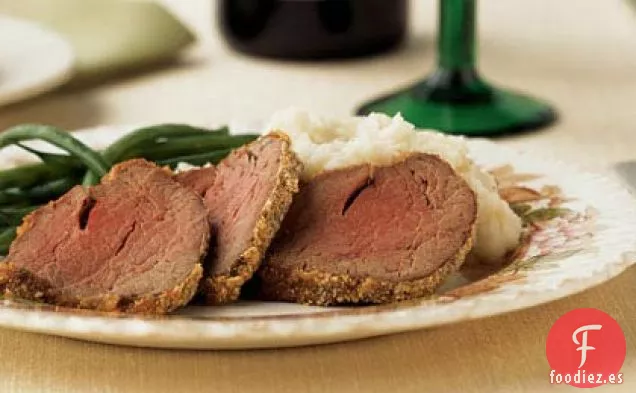 Lomo de Ternera con Costra de Rábano Picante y Mostaza