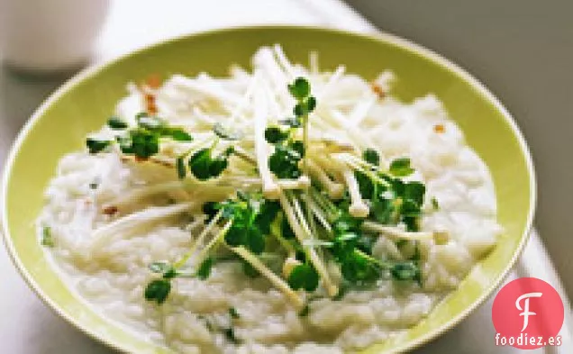 Risotto Japonés Con Champiñones Y Cebolletas