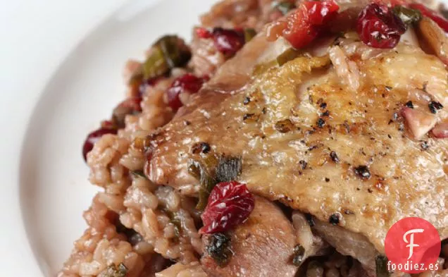 Pollo y arroz con arándano y hoisin