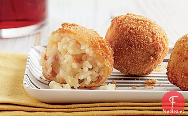 Arancini rellenos de jamón y Provolone