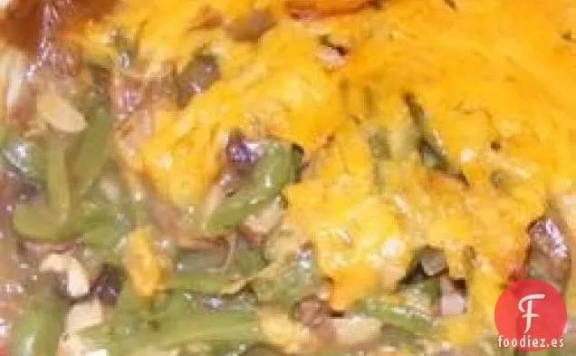 Cazuela de Judías Verdes y Champiñones Portobello