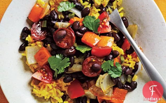 Frijoles Negros y Arroz Amarillo