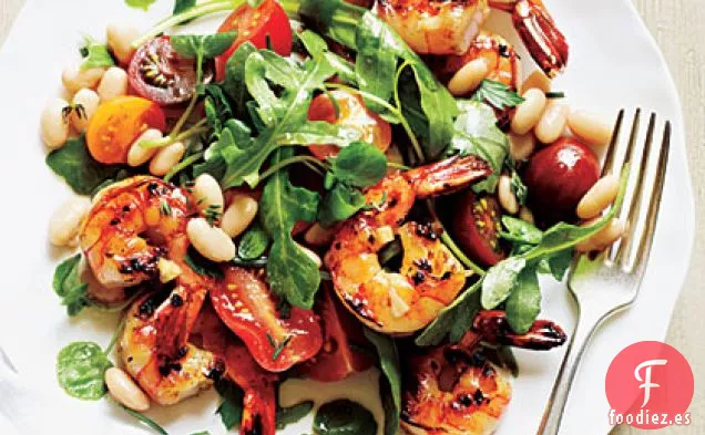 Ensalada de Camarones con Hierbas y Frijoles Blancos