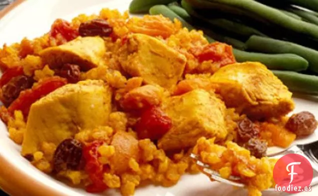 Pollo Al Curry Al Horno Y Arroz