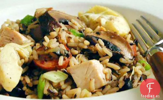 Pollo y Arroz Salvaje con Salchicha Ahumada