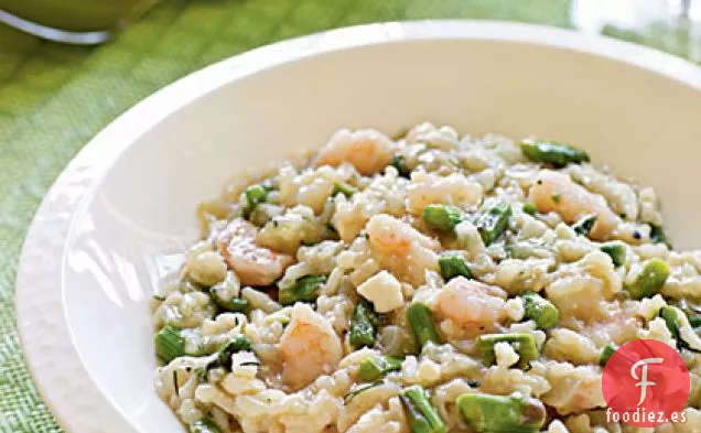 Risotto Griego de Camarones y Espárragos