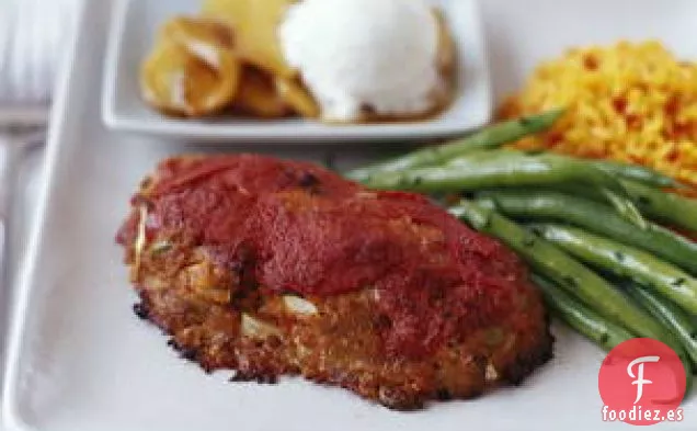 Mini Panes De Carne Picantes Españoles Y Arroz A La Pimienta De Piquillo