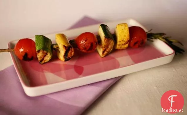 Brochetas de Verduras al Balsámico de Limón y Romero