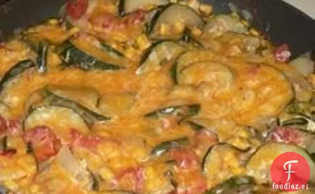 Calabacín y Maíz Cubierto con Queso