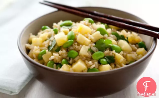 Arroz con piña y jengibre