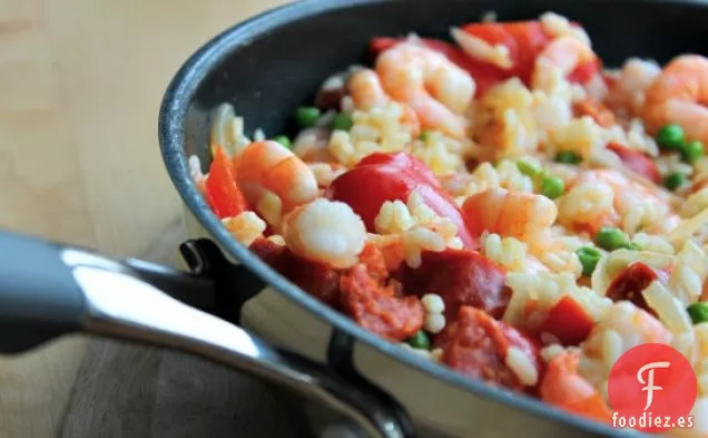 Arroz a la Española con Chorizo y Gambas