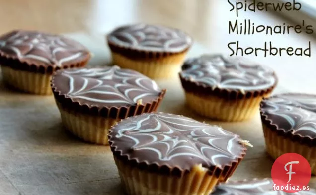 Galletas de Mantequilla Millonarias de Telaraña para Halloween