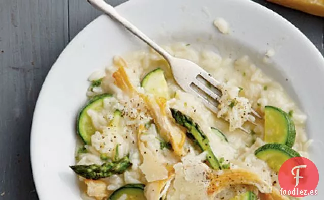 Risotto de Pollo con Verduras de Primavera