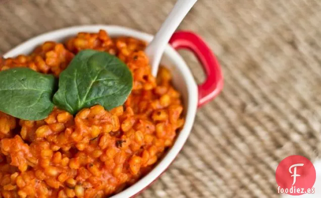 Risotto de Cebada con Tomate Cremoso Fácil