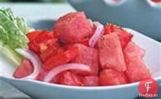 Ensalada De Sandía Y Tomate Con Aderezo Balsámico
