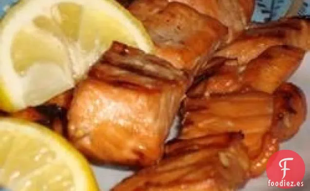 Brochetas de Salmón a la Plancha