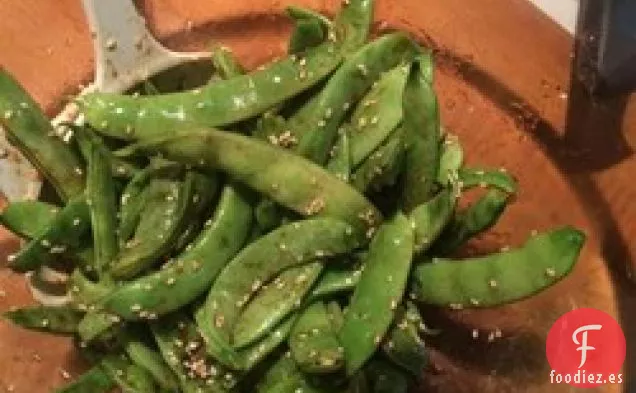 Aperitivo de Guisantes con Broche de Azúcar Asiático