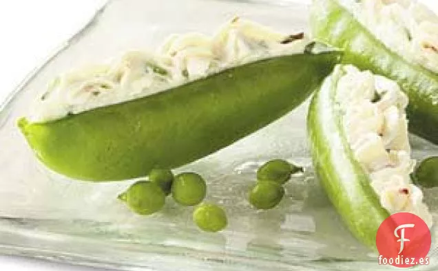 Vainas De Guisantes Rellenas de Queso Crema