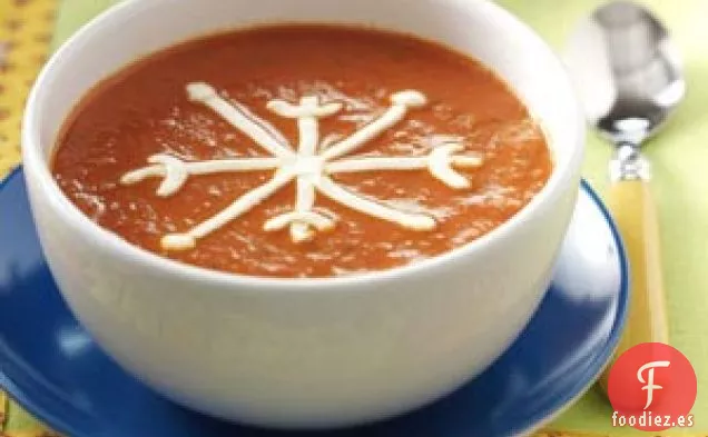 Sopa de Tomate con Copos de Nieve