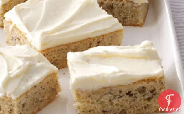 Barritas de Plátano con Glaseado de Queso Crema