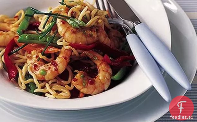 Fideos de Gambas con Chile