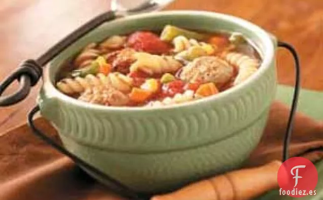 Sopa de Albóndigas Veganas para 3