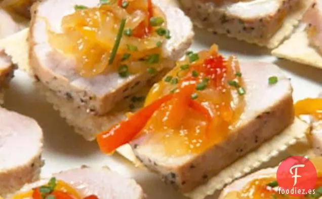 Lomo de Cerdo con Mermelada de Pimiento Morrón