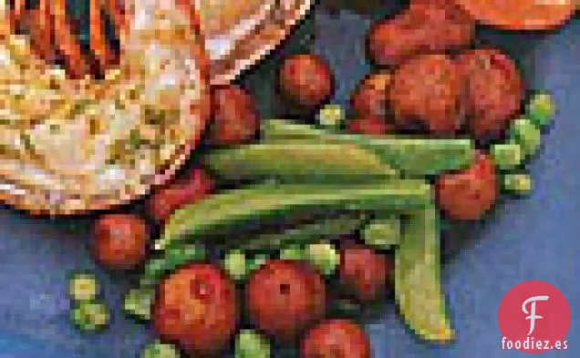 Guisantes Salteados y Patatas Pequeñas