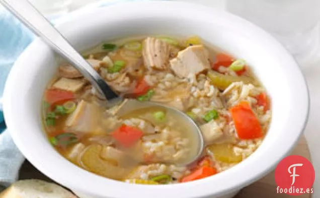 Sopa de Pavo con Arroz Integral