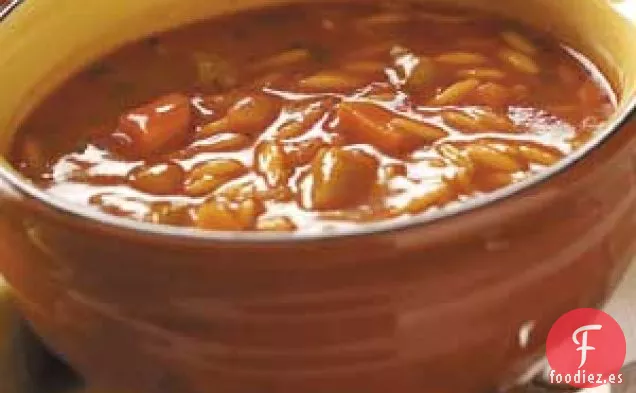 Sopa de Orzo de Tomate Y Albahaca