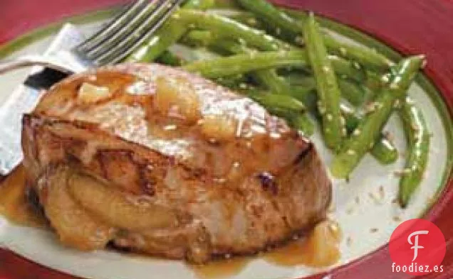Chuletas de Cerdo con Jengibre y Manzana
