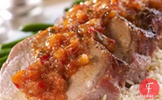 Lomo de Cerdo con Salsa Picante de Piña y Pimiento Picante