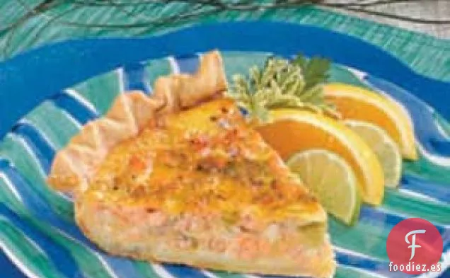 Quiche de Salmón con Queso Cheddar