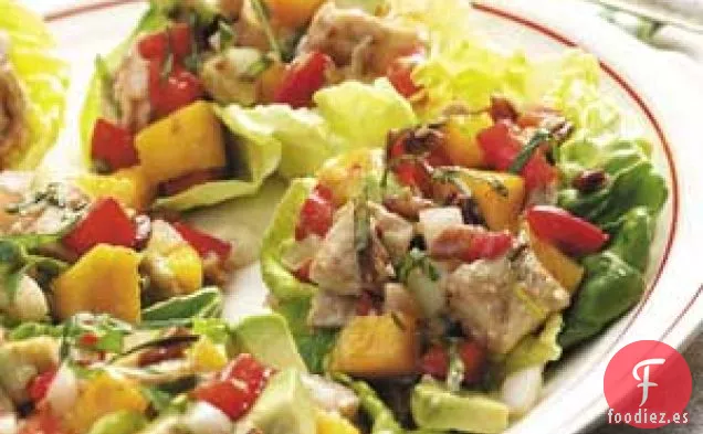 Tazas de Ensalada de Pavo Coloridas