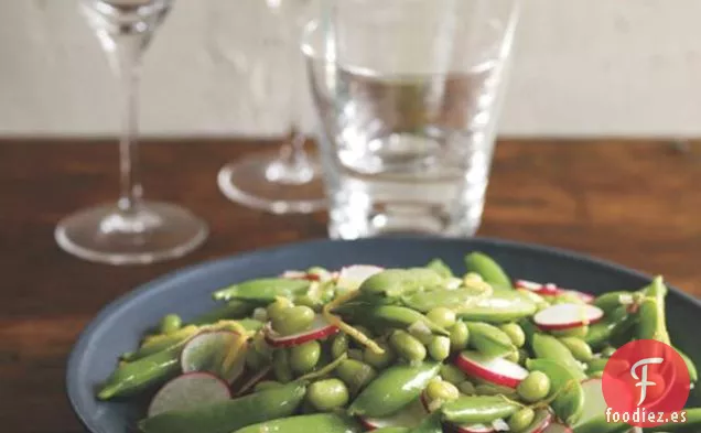 Broches De Azúcar, Rábanos Y Edamame Con Mantequilla De Limón
