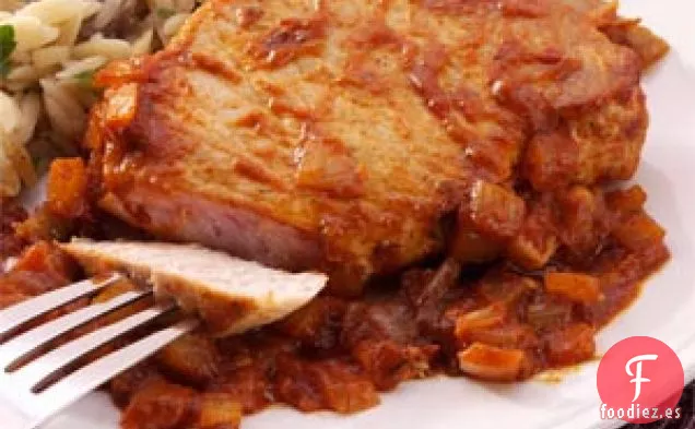 Chuletas de Cerdo Con Tomate Picante