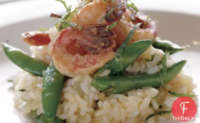 Risotto De Camarones Con Broches De Azúcar