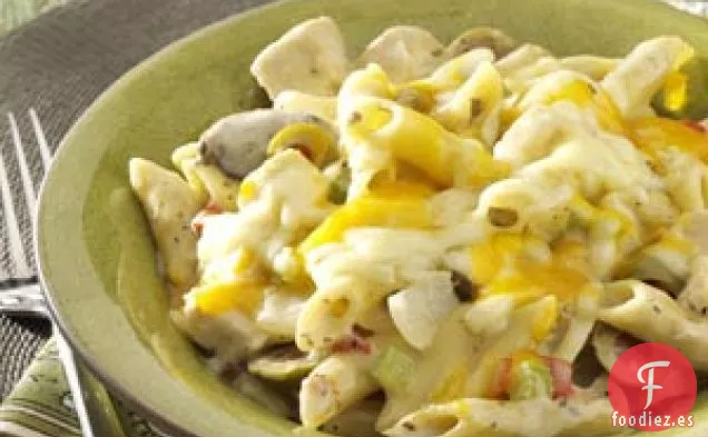 Mostaccioli de Pollo con Queso Cheddar