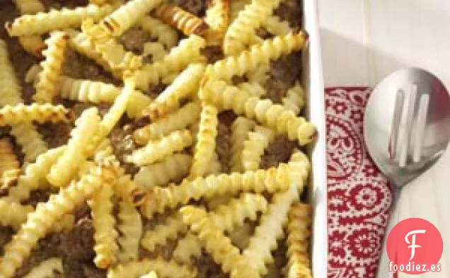 Cazuela de Hamburguesas con queso y Papas Fritas