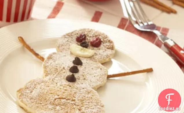 Muñecos de Nieve de Panqueques de Plátano