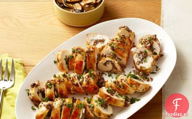 Pechugas de Pollo con Queso de Cabra y Champiñones