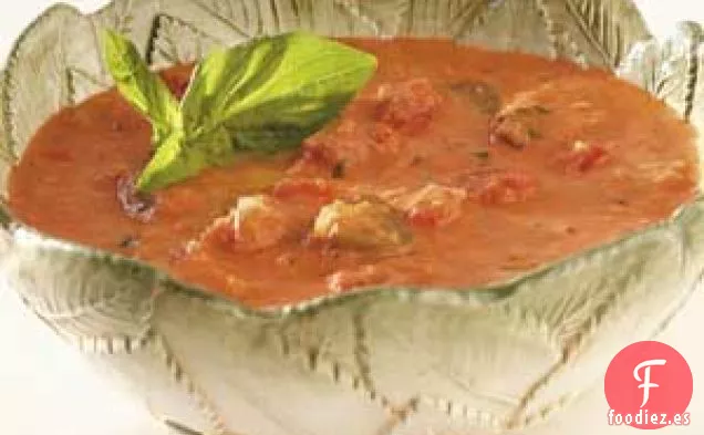 Sopa de Tomate y Albahaca en Trozos Grandes