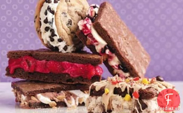 Sándwiches de Helado de Frambuesa Y Naranja