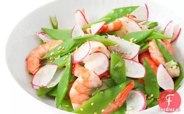 Ensalada de Camarones y Guisantes de Nieve