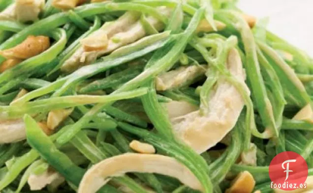 Receta De Ensalada Tibia De Guisantes De Nieve Y Pollo