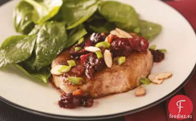 Chuletas de Cerdo con Glaseado de Cereza Chipotle