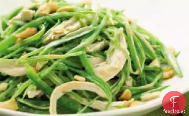 Ensalada Tibia de Guisantes de Nieve y Pollo